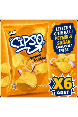 Cipso Peynir ve Soğan Aromalı Patates Cipsi