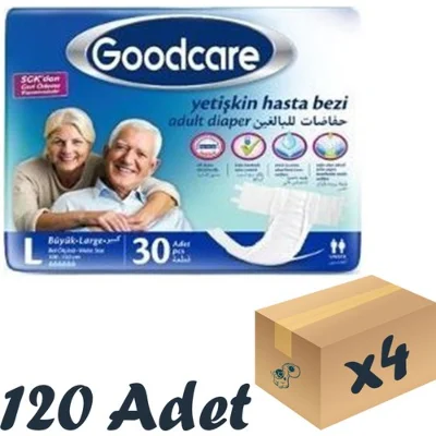 Good Care Yetişkin Hasta Bezi Large 30 Adet 4 Paket 120 Parça Yumuşak Tekstil Yüzeyli