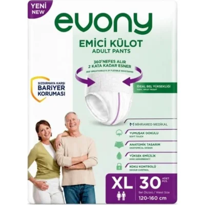 Evony Emici Külot Yetişkin Hasta Bezi Xl 30 Lu 1 Paket