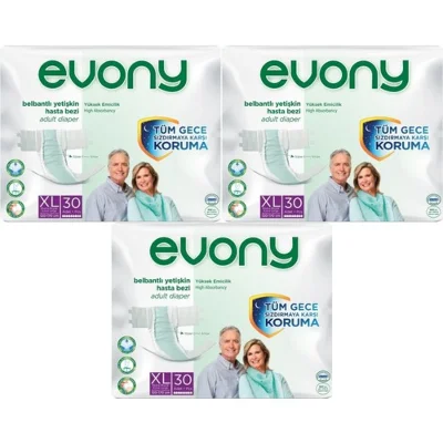 EVONY Hasta Bezi Yetişkin Bel Bantlı Tekstil Yüzey Extra Large  Ekstra Büyük Boy 90 Adet