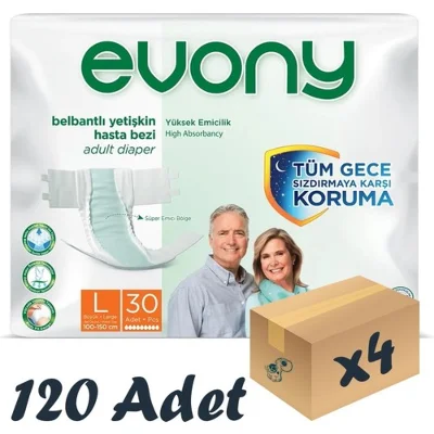EVONY Belbantlı Hasta Bezi (L) 120 Adet