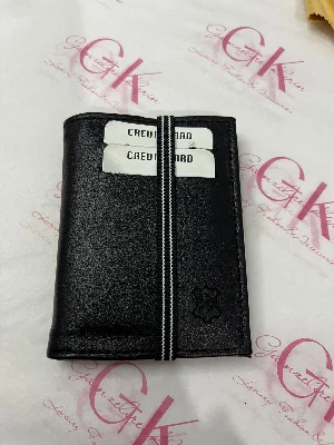 Erkek Siyah Deri Cüzdan Çok Bölmeli Kartlık ve Para Cüzdanı Şık Klasik Tasarım DİKEY LASTİKLİ SUNİ DERİ