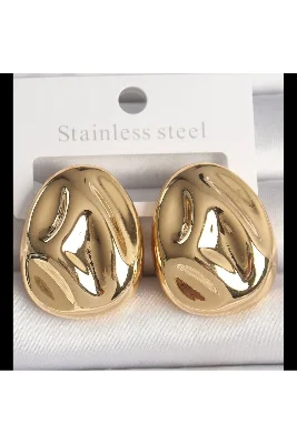 TASARIM EGG KÜPE GOLD ÇELİK PASLANMAZ ANTİALERJİK