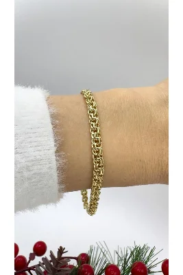 14K altın kaplama - Kuyumcu Model, İnce Kardinal Model Bileklik 316L JÜPİNG