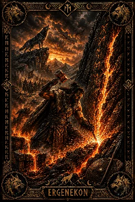 Ergenekon Destanı Temalı Duvar Örtüsü Wall Tapestry Kalın Kaliteli Kumaş