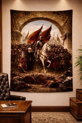 Fatih Sultan Mehmet Han Fetih Duvar Örtüsü Halısı Kaliteli Kumaş