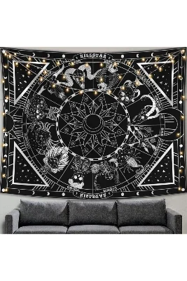 1.kalite Burç Desen Duvar Örtüsü Duvar Halısı Tapestry