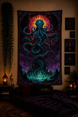 Psychedelic Bohem Temalı Duvar Örtüsü Serisi Wall Tapestry Kaliteli Baskı