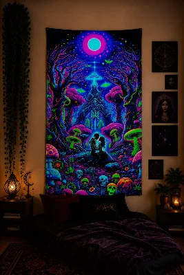 Psychedelic Bohem Temalı Duvar Örtüsü Serisi Wall Tapestry Kaliteli Baskı