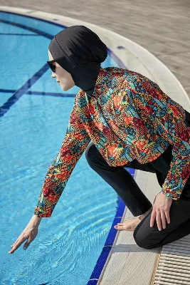 Remsa Paraşüt Önü Kapaklı Tam Kapalı Tesettür Mayo R117 Büşra
