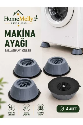 4lü Beyaz Eşya Makine ve Koltuk Yatak Masa Silikon Tabanlı Ses ve Yükseltici Titreşim Önleyici Ayak