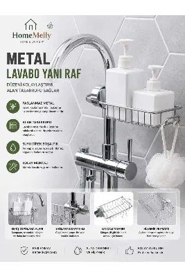 Süngerlik Musluk Organizer Lavabo İçi Sünger Tutucu Mutfak Banyo Düzenleyici