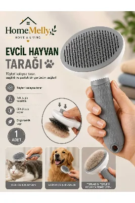 Otomatik Temizlenen Tuşlu Evcil Hayvan Fırçası Kedi Köpek Tüy Toplayıcı Tarak