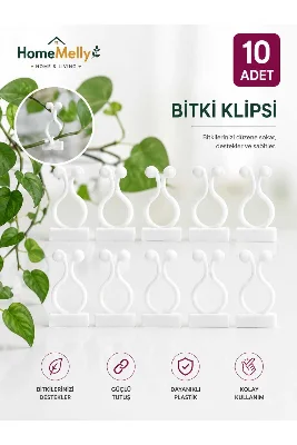10 Adet Bitki Klipsi Sarmaşık Tutucu Kendinden Yapışkanlı Pratik Ürün
