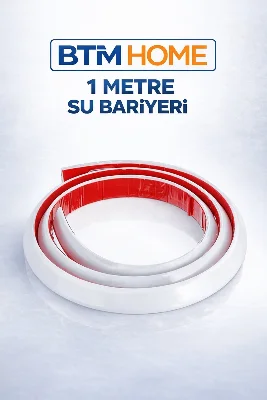 1 Metre Su Bariyeri Silikon Duş Kapı Eşiği Su Tutucu Yapışkanlı Banyo Tezgah Kenarı