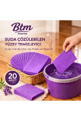Suda Çözülebilen Yüzey Temizleyici Tablet 20 Adet Çok Amaçlı Pratik Temizlik Tableti