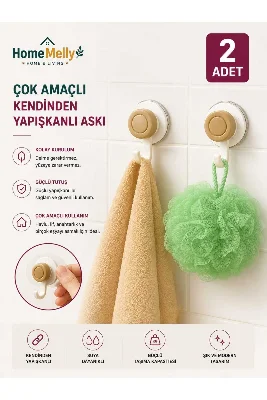 Vakumlu 2’li Banyo Askısı Düzenleyici – Pratik Duş & Mutfak Organizer Askı