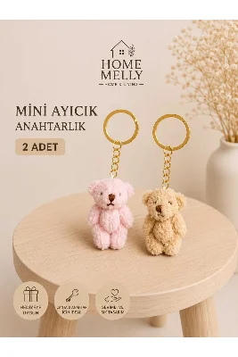 2 Adet Mini Peluş Ayıcık Anahtarlık