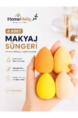 4 Adet Armut Makyaj Süngeri Fondöten Blender Sünger Beauty Blender Makyaj Süngeri Seti