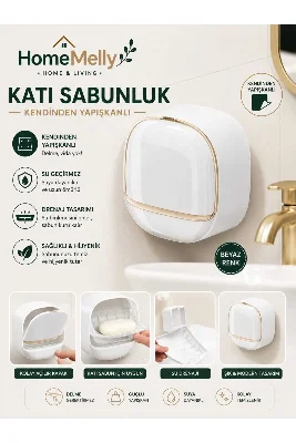 Duvara Monte Edilebilen Kapaklı Katı Sabunluk