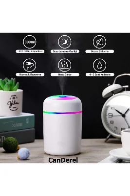 USB Mini LED Hava Nemlendirici – 300 ml Ultrasonik Sessiz Buhar & Otomatik Kapanma | Ev, Ofis, Araç