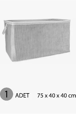 1 Adet Maxi 75 X 40 X 40 cm Katlanabilir Yıkanabilir Fermuarlı Kulplu Yastık Yorgan Hurcu