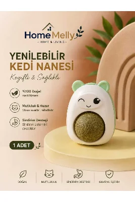 Yapışkanlı Catnipli Kedi Oyuncağı Yenilebilir Kedi Nanesi Yalama Topu Duvara Yapışan Kedi Oyuncağı