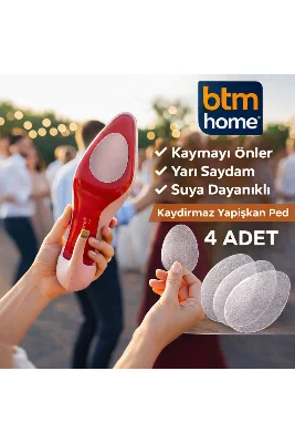 Ayakkabı Kaydırmaz Ped Yapışkanlı Taban Ped 4 Adet Şeffaf Topuklu Ayakkabı Kayma Önleyici