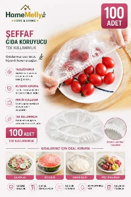50 Adet Pratik Tazeliği Koruyan Tencere ve Tabak Bonesi Çok Amaçlı Kapak Gıda Bonesi Streç Kapak