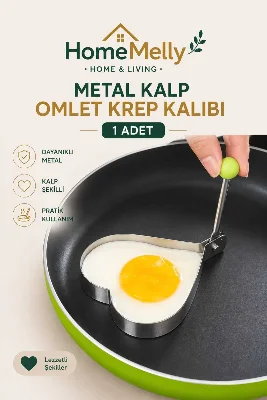 Kalp Model Metal Omlet Krep Kalıbı