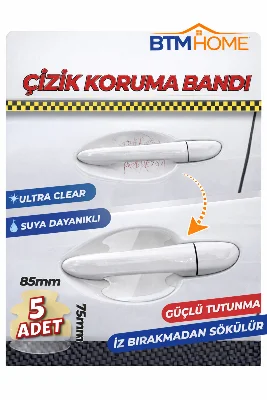 Şeffaf Çizik Koruma Bandı 5 Adet Araç Kapı Kolu Koruyucu Güçlü Yapışkan Film