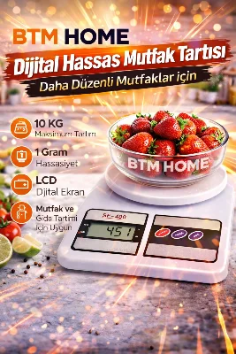 Mutfak Tartısı Dijital Hassas 10 Kg 1 Gr LCD Mutfak Terazisi Elektronik Tartı