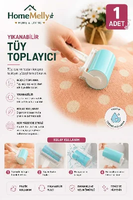 Yıkanabilir Yeniden Kullanılabilir Tüy Toplama Aparatı Tüy Toz Toplayıcı Roller