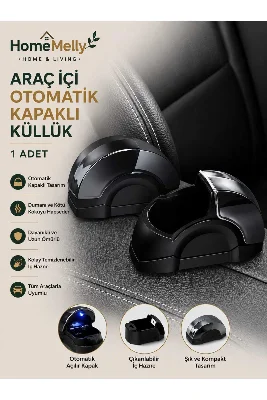 Araç İçi Oto Küllük , Şık Tasarım Yapışkanlı Sabitlenebilir Küllük