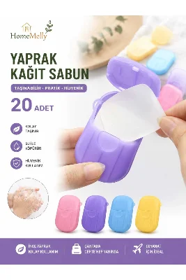 20 Adet Yaprak Sabun Kağıt Sabun Taşınabilir Seyahat Sabunu Mini Cep Sabunu