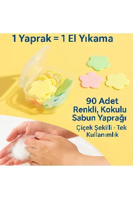 90’lı Çiçek Şekilli Mini Sabun | Tek Kullanımlık Kokulu Cep Sabunu – Renkli Ve Hijyenik