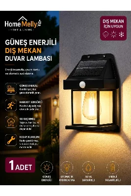Tekli Suya Dayanıklı Hareket Sensörlü Güneş Enerjili Balkon Bahçe Aydınlatması Ampul