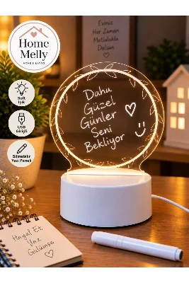 Işıklı Yazı Panosu Dekoratif Kişiselleştirilebilir, Ledli Masa Üstü Gece Lambası