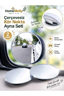Çerçevesiz Kör Nokta Ayna Seti , 2 Adet Net Görüş Kör Nokta Aynası
