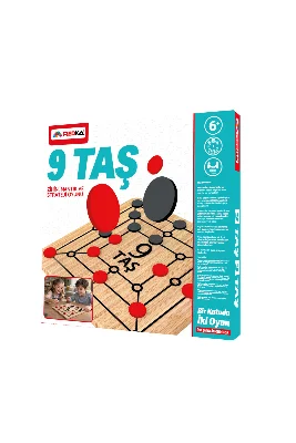 Ahşap 9 Taş - 3 Taş Zeka Mantık Strateji Oyunu