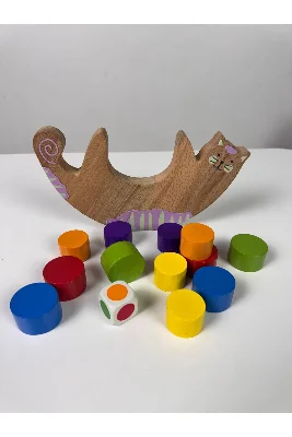 WOOLY CAT Geliştirici Öğretici Çocuk Oyuncağı Denge Oyunu Eğlenceli Oyuncak Aktivite