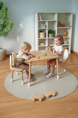 Masa 2 Sandalye Montessori Çocuk Oyun Etkinlik Çalışma Masası Aktivite Masası
