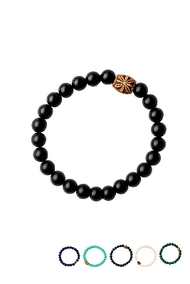 Unisex Bileklik 8 mm Cam Taşlı Boncuk Kadın Erkek Bileklik Elastik İpli