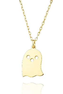 Yeni Yıl Halloween Hayalet 925 Ayar Gümüş Kolye