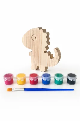 Vuud Ahşap Dinazor Boyama Seti - Montessori Yaklaşımından İlham Alan Çocuk Etkinliği