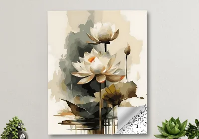 LOTUS ÇİÇEĞİ 40x50 SAYILARLA TUVAL BOYAMA SETİ