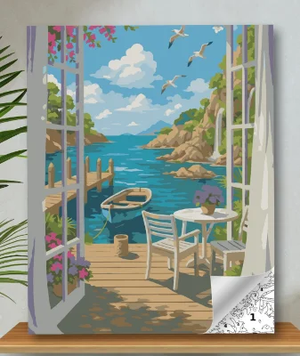 MANZARA 40X50 SAYILARLA TUVAL BOYAMA SETİ