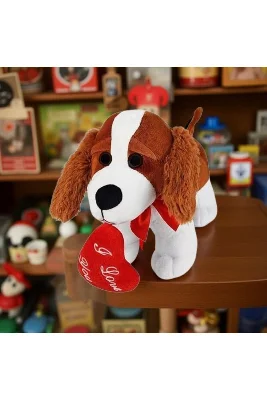 Halley Peluş Kalpli Köpek 20 cm – Sevimli Peluş Oyuncak - Dekor - Uyku Arkadaşı (3+ Yaş)