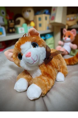 Halley 25 cm Sesli Peluş Tekir Kedi – Yumuşak ve Sevimli Peluş oyuncak - Dekor - Uyku Arkadaşı