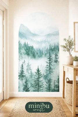 Çam Ormanı Bohem Kemer Boho Arch Modern Duvar Sticker MNB-79